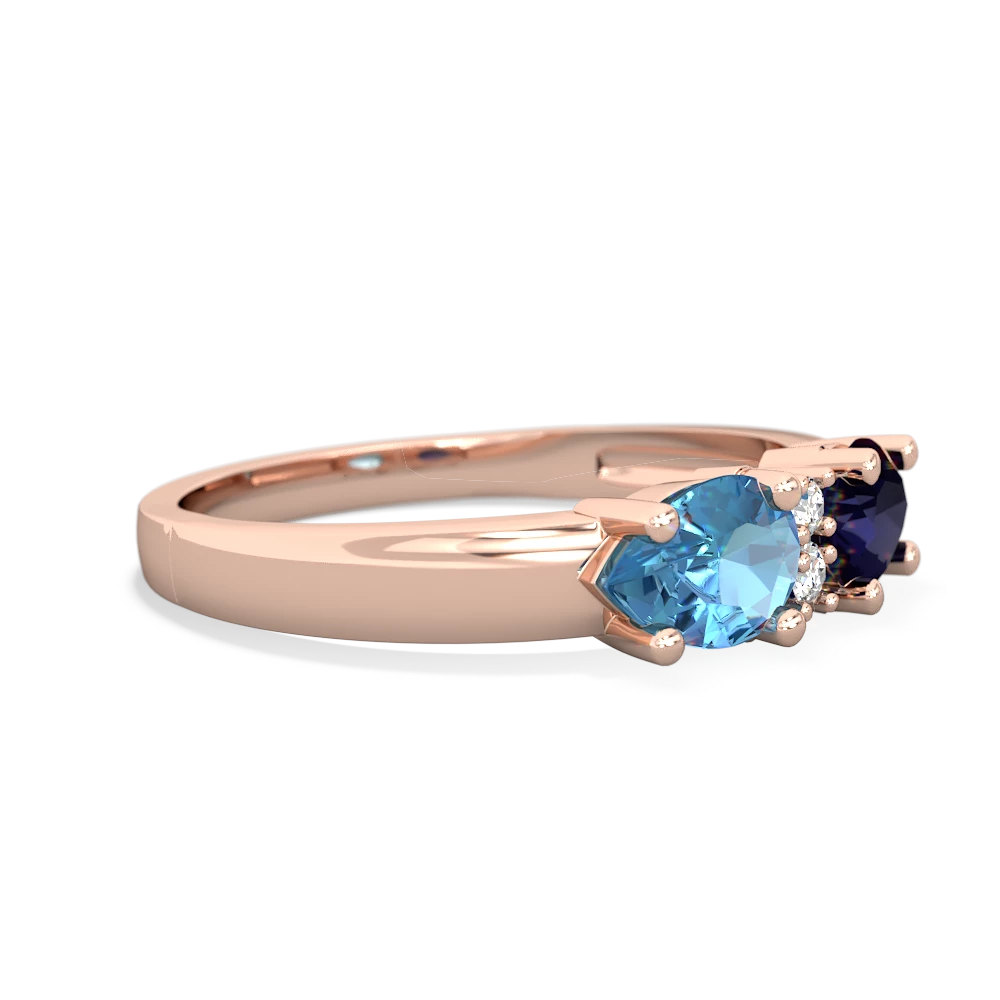 Sapphire Pear Bowtie 14K Rose Gold ring R0865