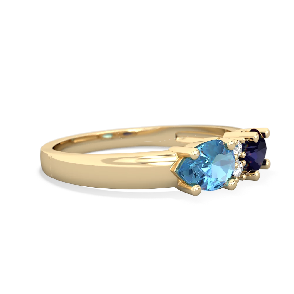 Sapphire Pear Bowtie 14K Yellow Gold ring R0865