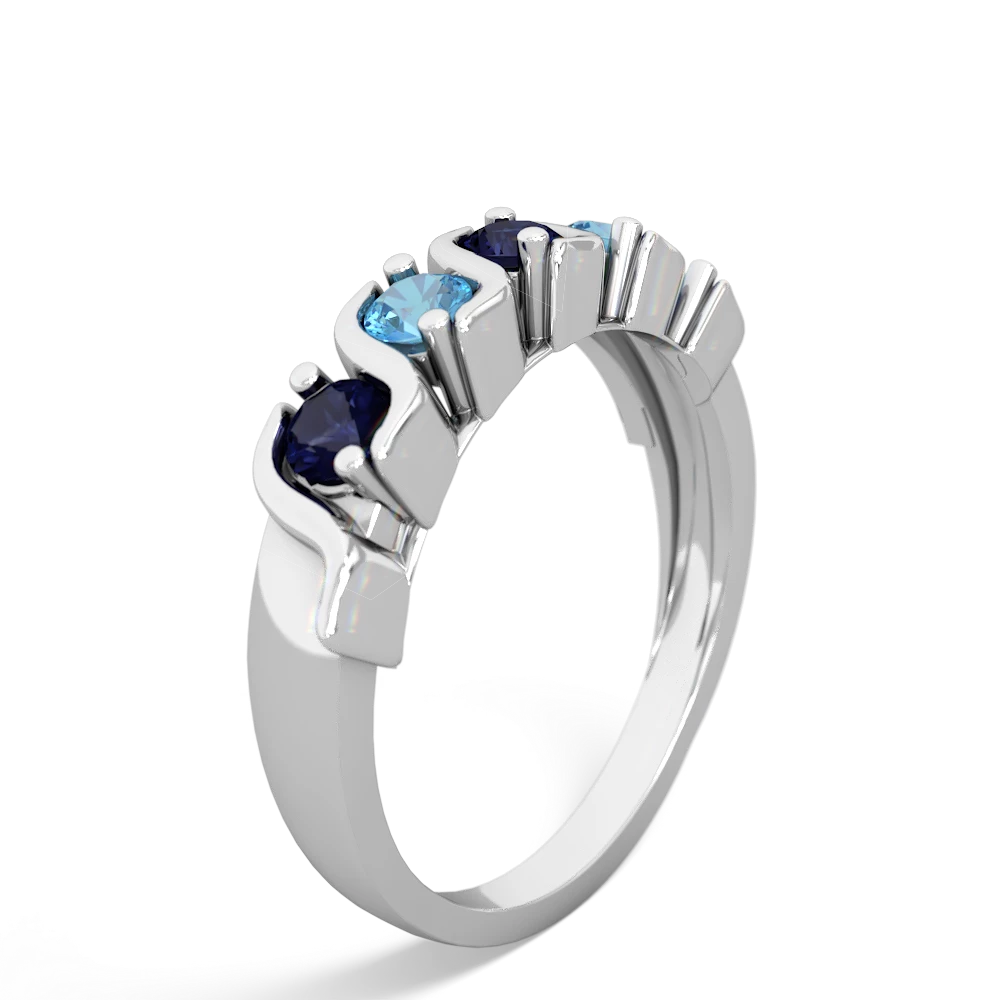 Sapphire Anniversary Band 14K White Gold ring R2089