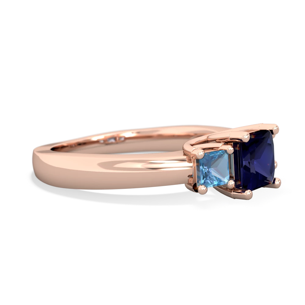 Sapphire Three Stone Trellis 14K Rose Gold ring R4015