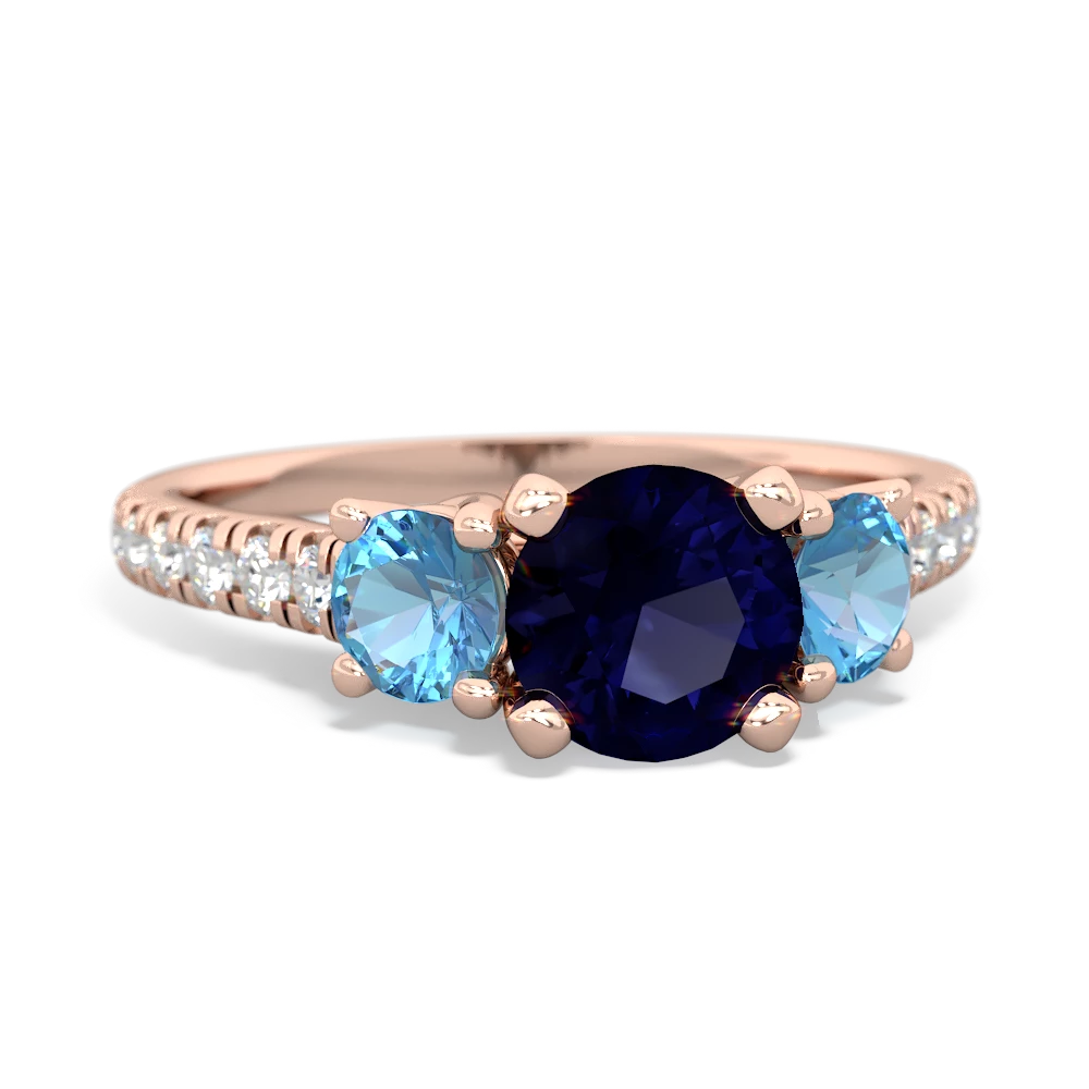 Sapphire Pave Trellis 14K Rose Gold ring R5500