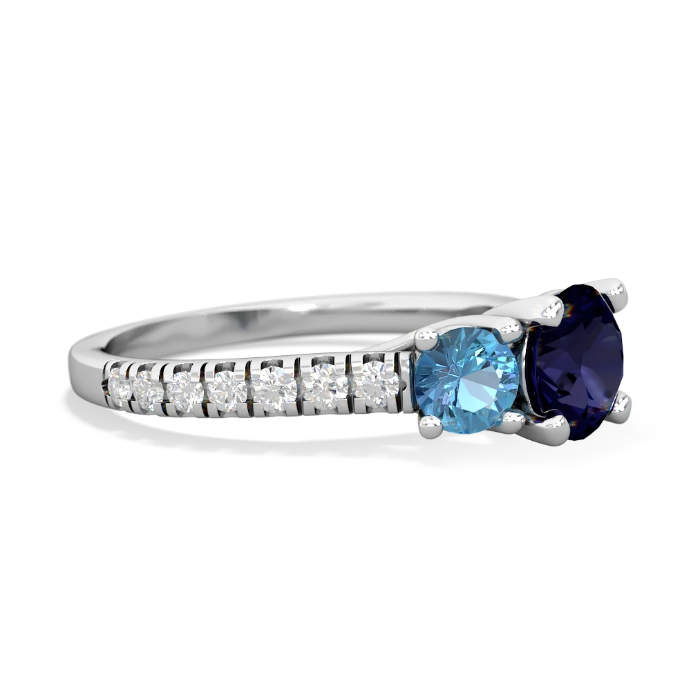 Sapphire Pave Trellis 14K White Gold ring R5500