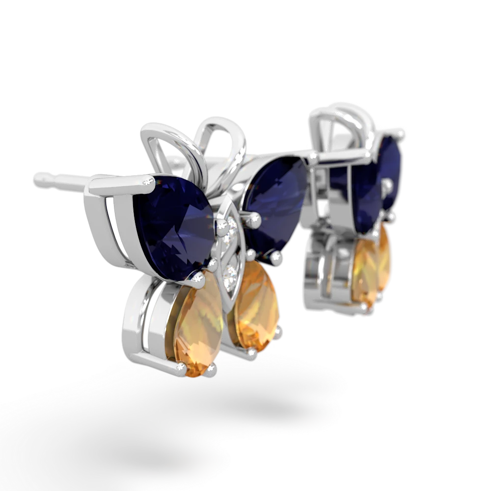 Sapphire Butterfly 14K White Gold earrings E2215