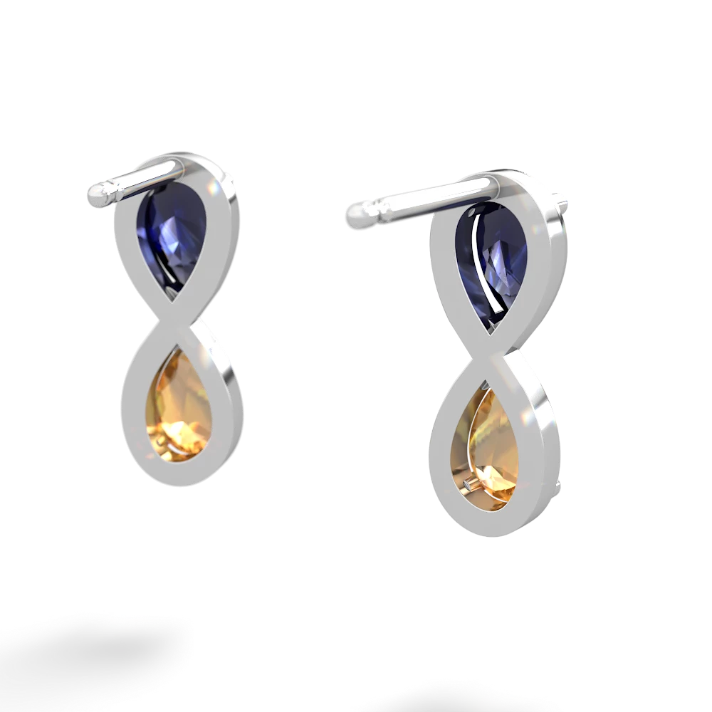 Sapphire Infinity 14K White Gold earrings E5050