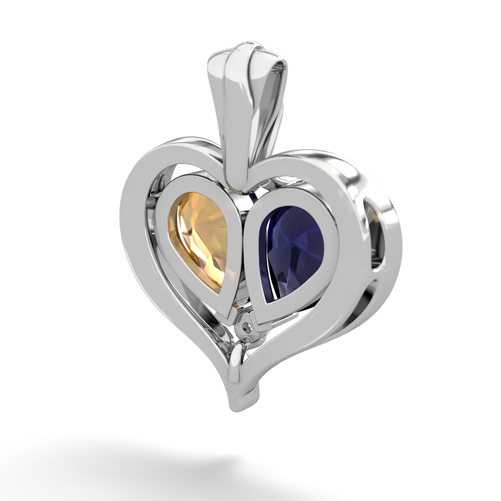 Sapphire Two Become One 14K White Gold pendant P5330