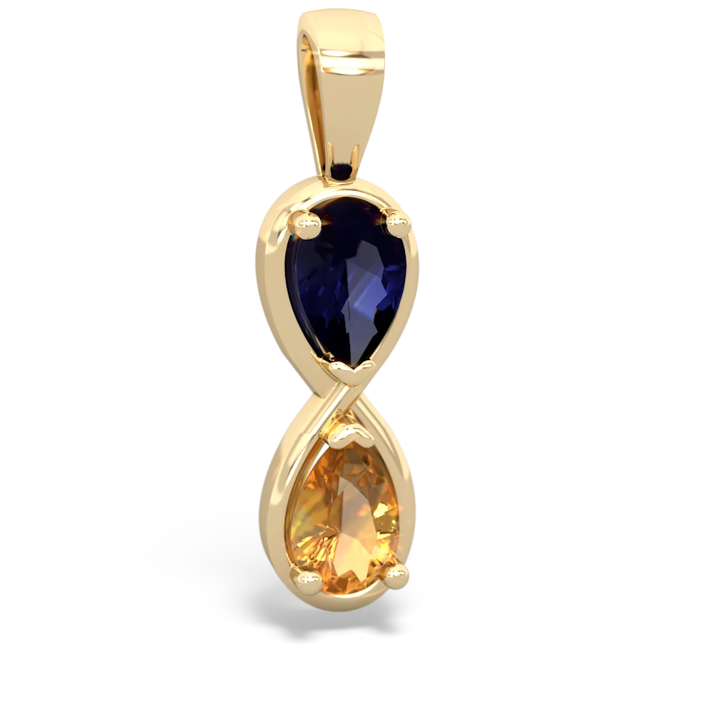 Sapphire Infinity 14K Yellow Gold pendant P5050