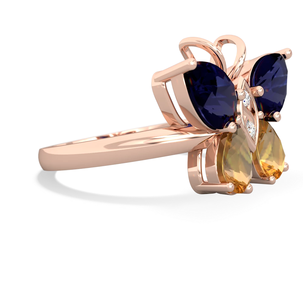 Sapphire Butterfly 14K Rose Gold ring R2215