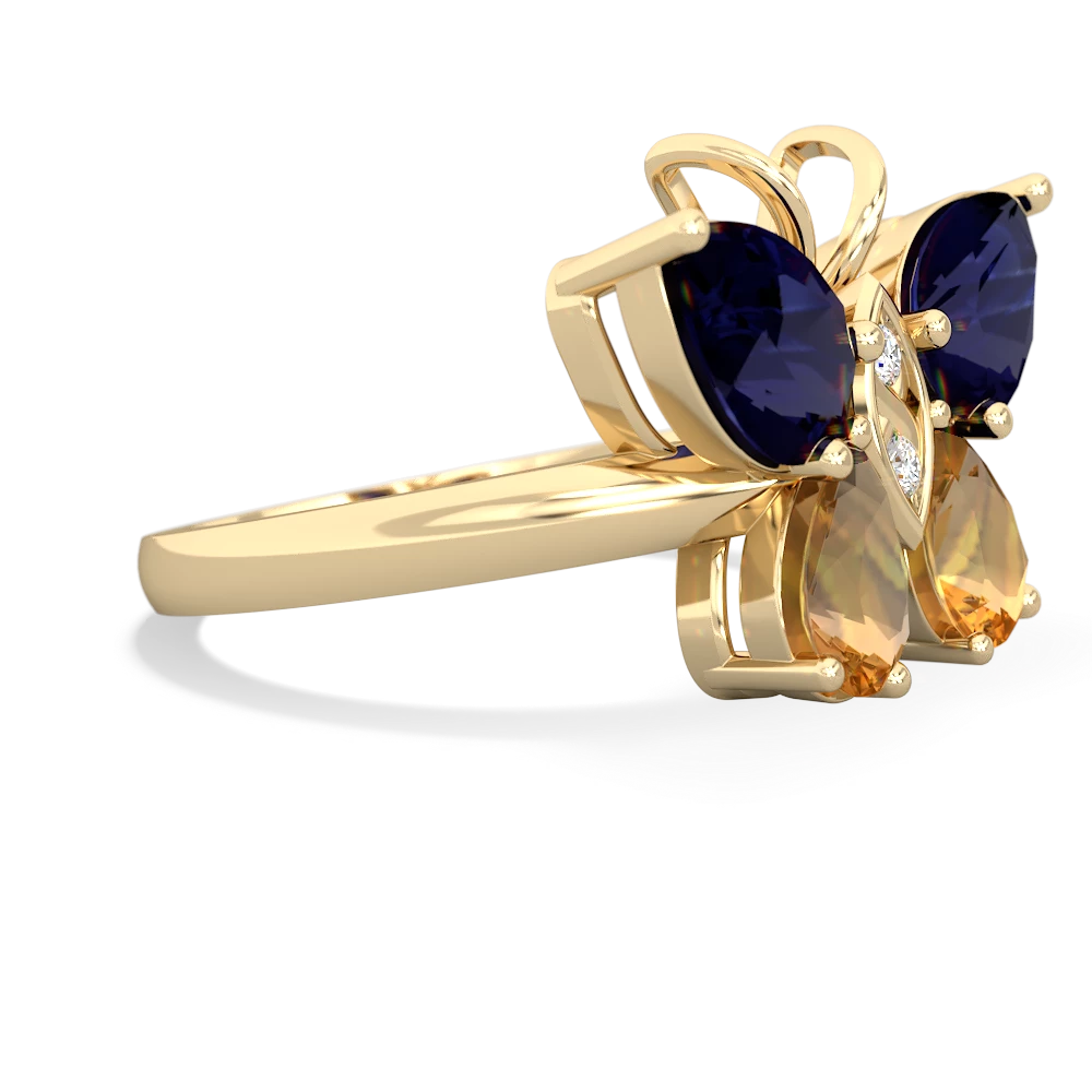 Sapphire Butterfly 14K Yellow Gold ring R2215