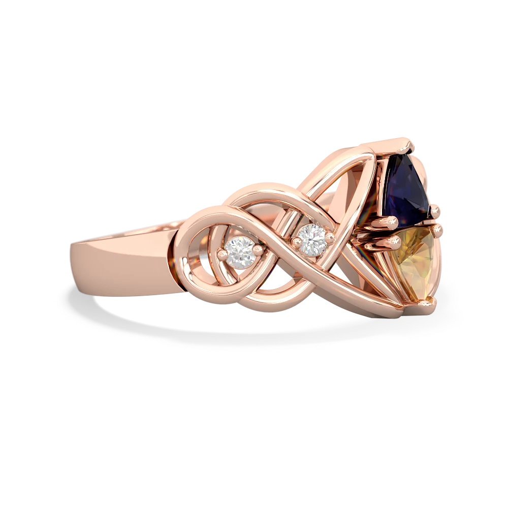 Sapphire Keepsake Celtic Knot 14K Rose Gold ring R5300