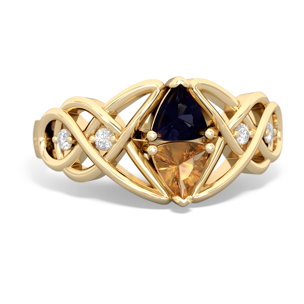 Sapphire Keepsake Celtic Knot 14K Yellow Gold ring R5300