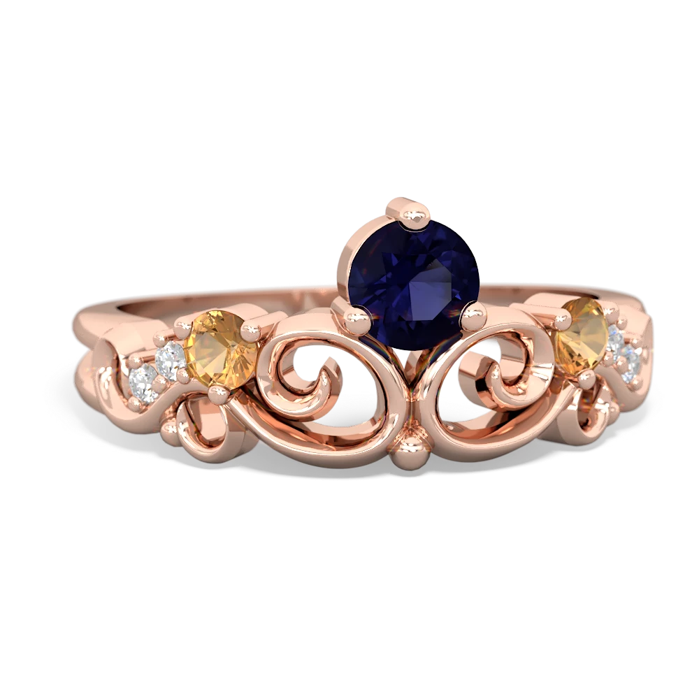 Sapphire Crown Keepsake 14K Rose Gold ring R5740