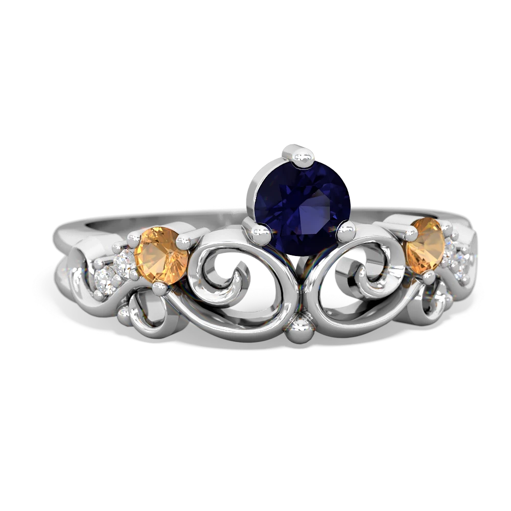 Sapphire Crown Keepsake 14K White Gold ring R5740