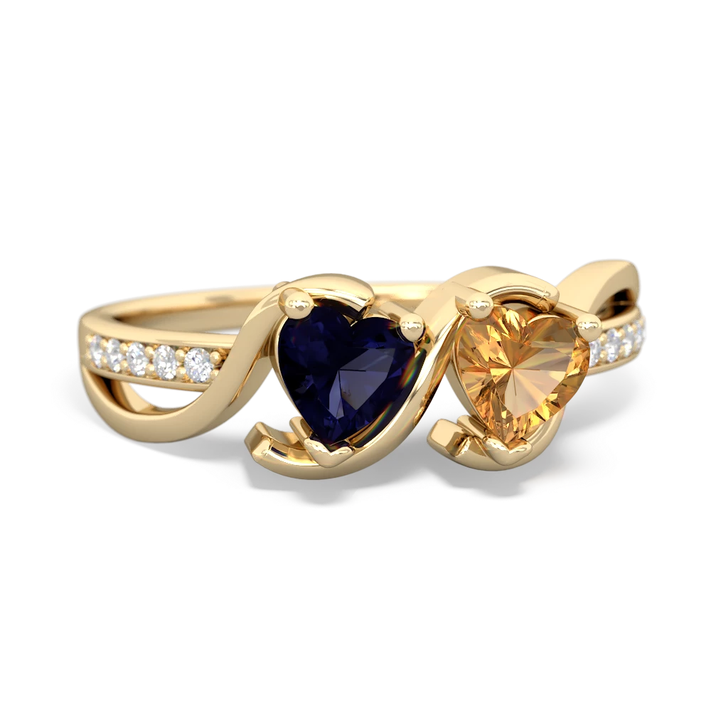 Sapphire Side By Side 14K Yellow Gold ring R3090