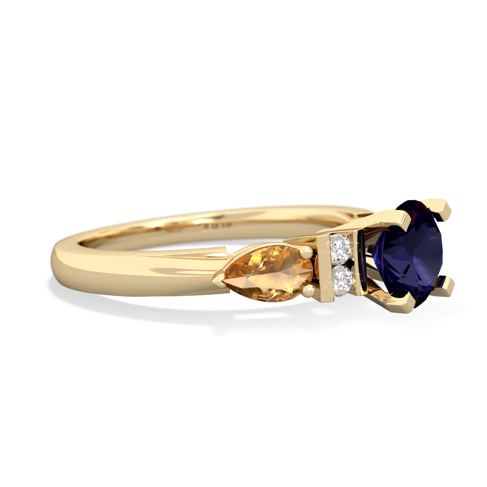 Sapphire 6Mm Round Eternal Embrace Engagement 14K Yellow Gold ring R2005