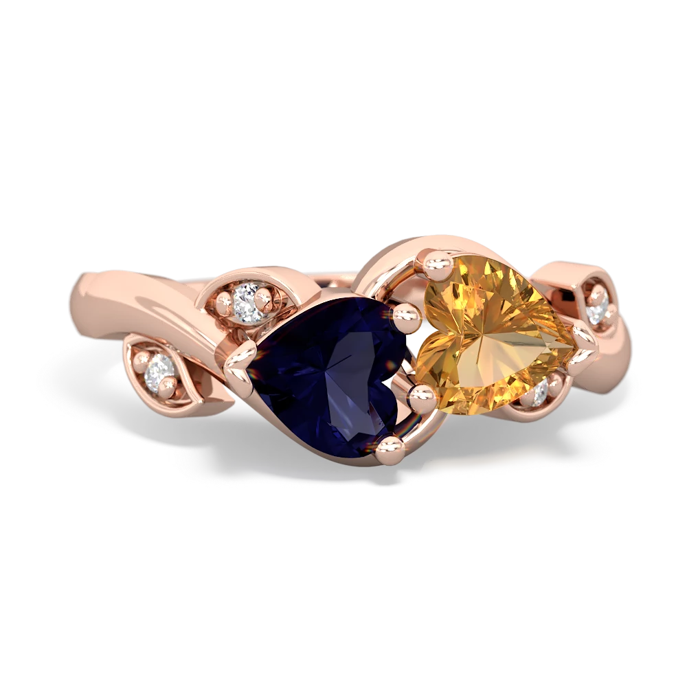 Sapphire Floral Elegance 14K Rose Gold ring R5790