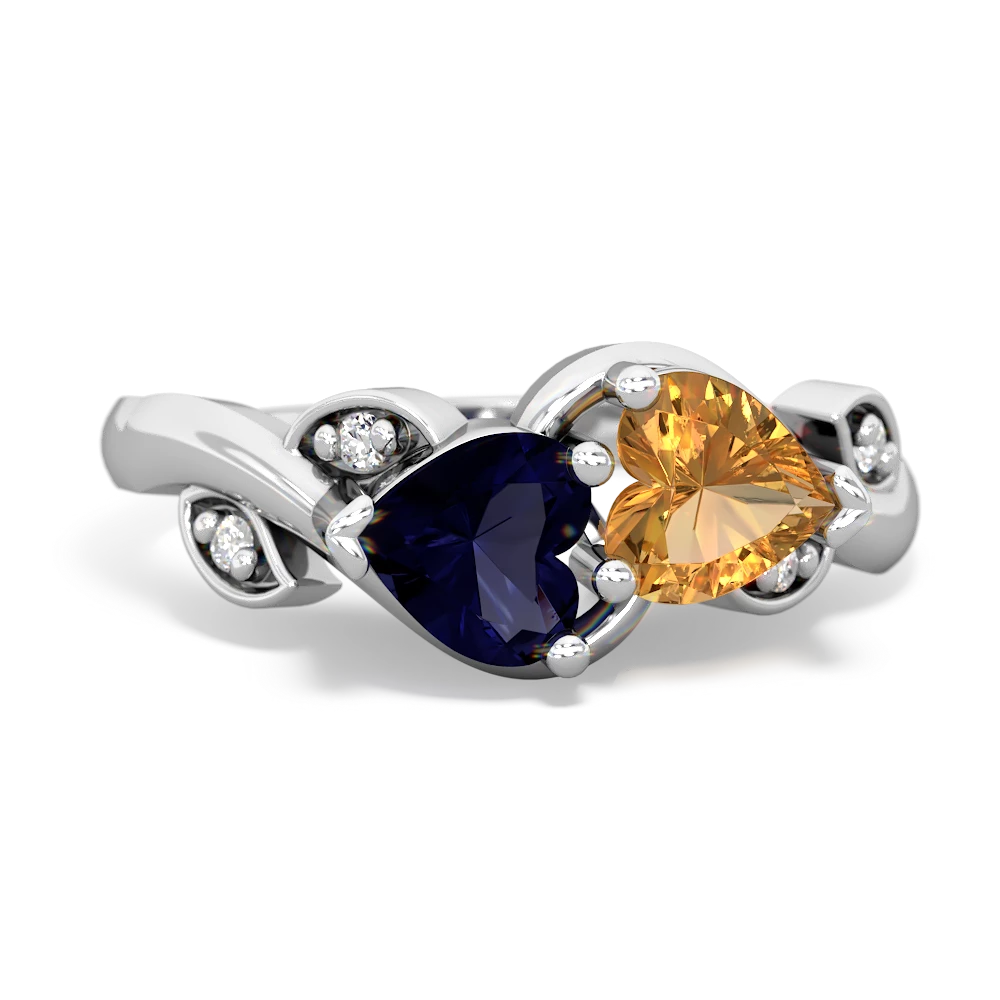 Sapphire Floral Elegance 14K White Gold ring R5790