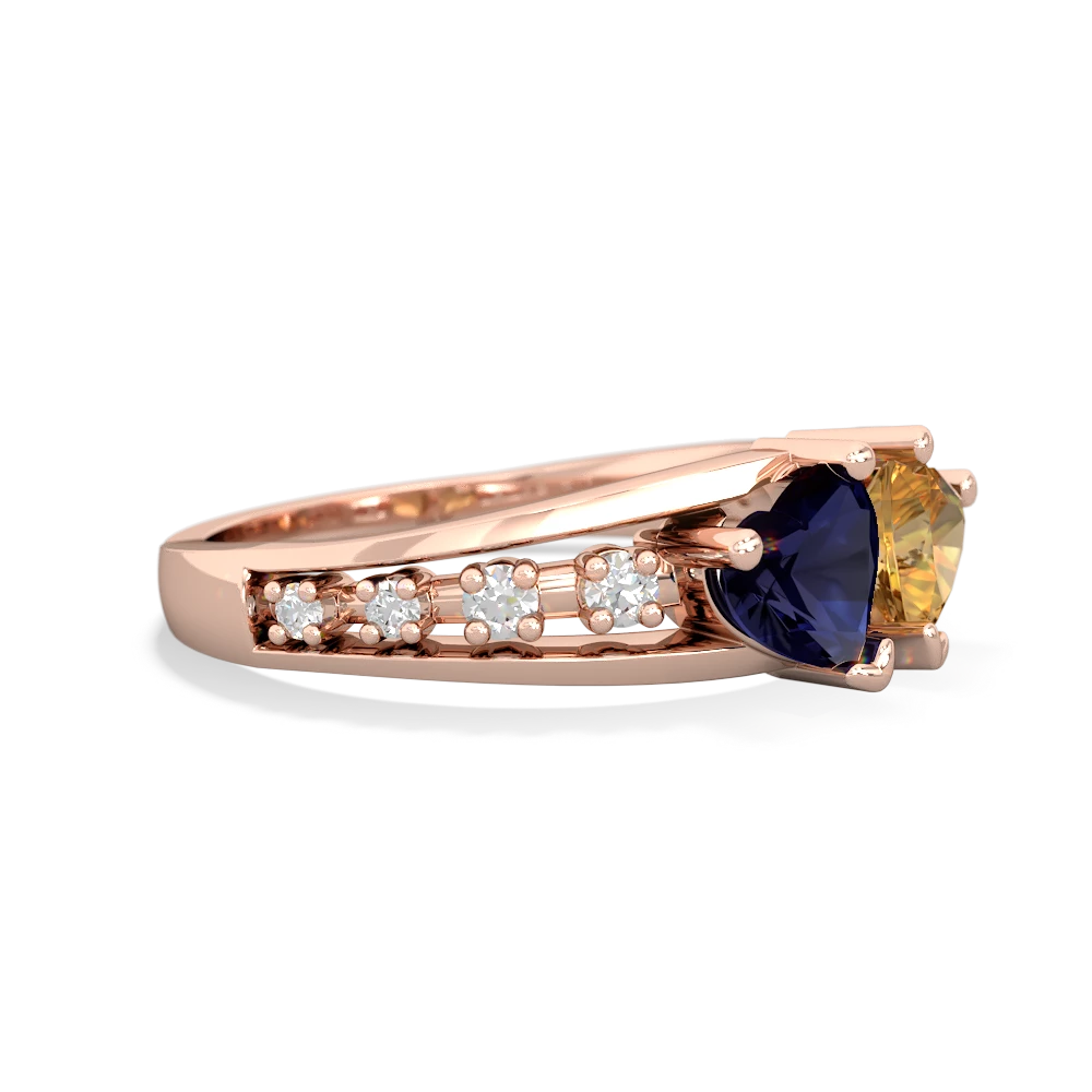 Sapphire Heart To Heart 14K Rose Gold ring R3342