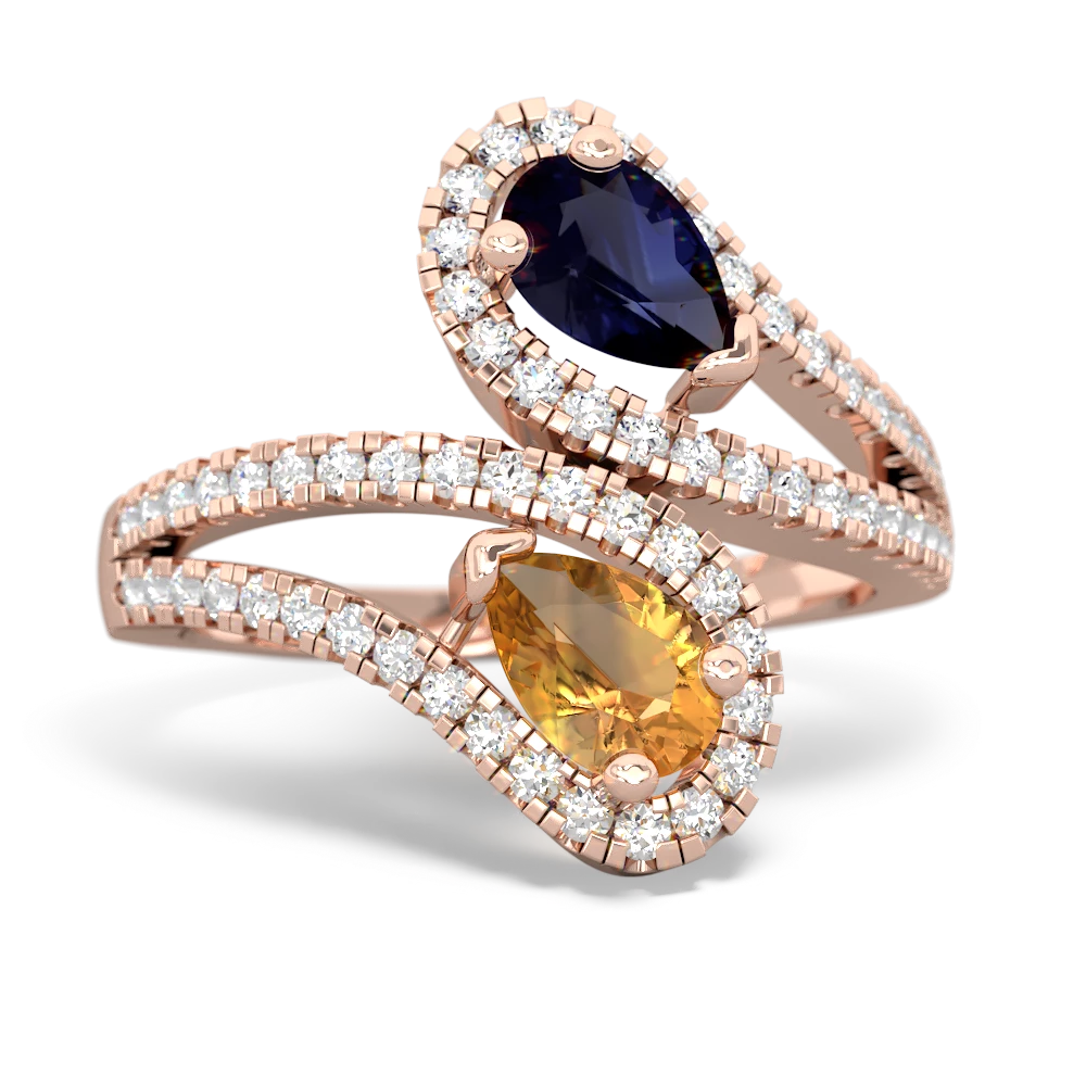 Sapphire Diamond Dazzler 14K Rose Gold ring R3000