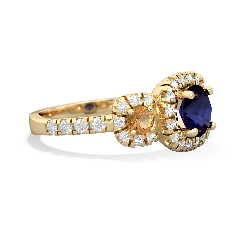 Sapphire Regal Halo 14K Yellow Gold ring R5350