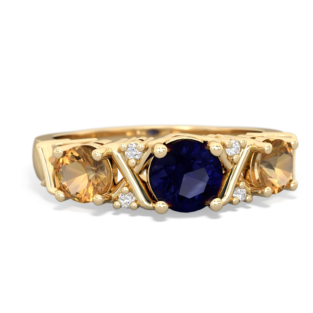 Sapphire Hugs And Kisses 14K Yellow Gold ring R5016