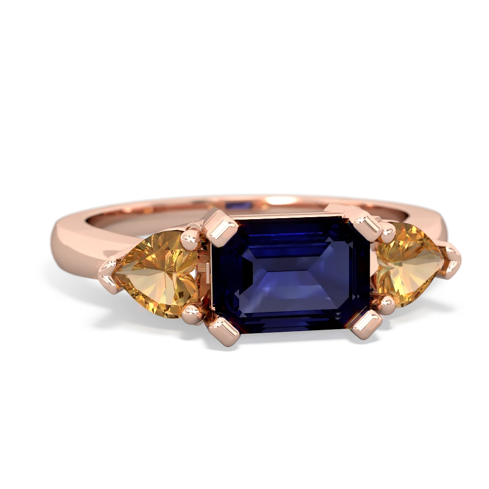 Sapphire Three Stone 14K Rose Gold ring R5235