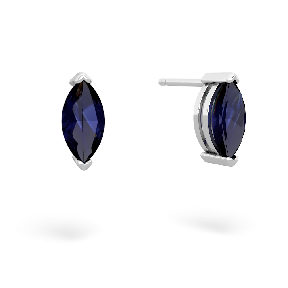 Sapphire 8X4mm Marquise Stud 14K White Gold earrings E1701