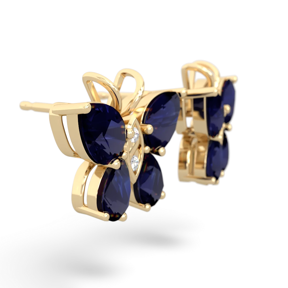 Sapphire Butterfly 14K Yellow Gold earrings E2215