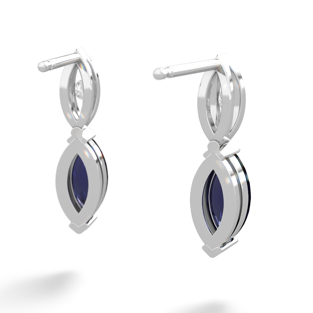 Sapphire Marquise Drop 14K White Gold earrings E5333