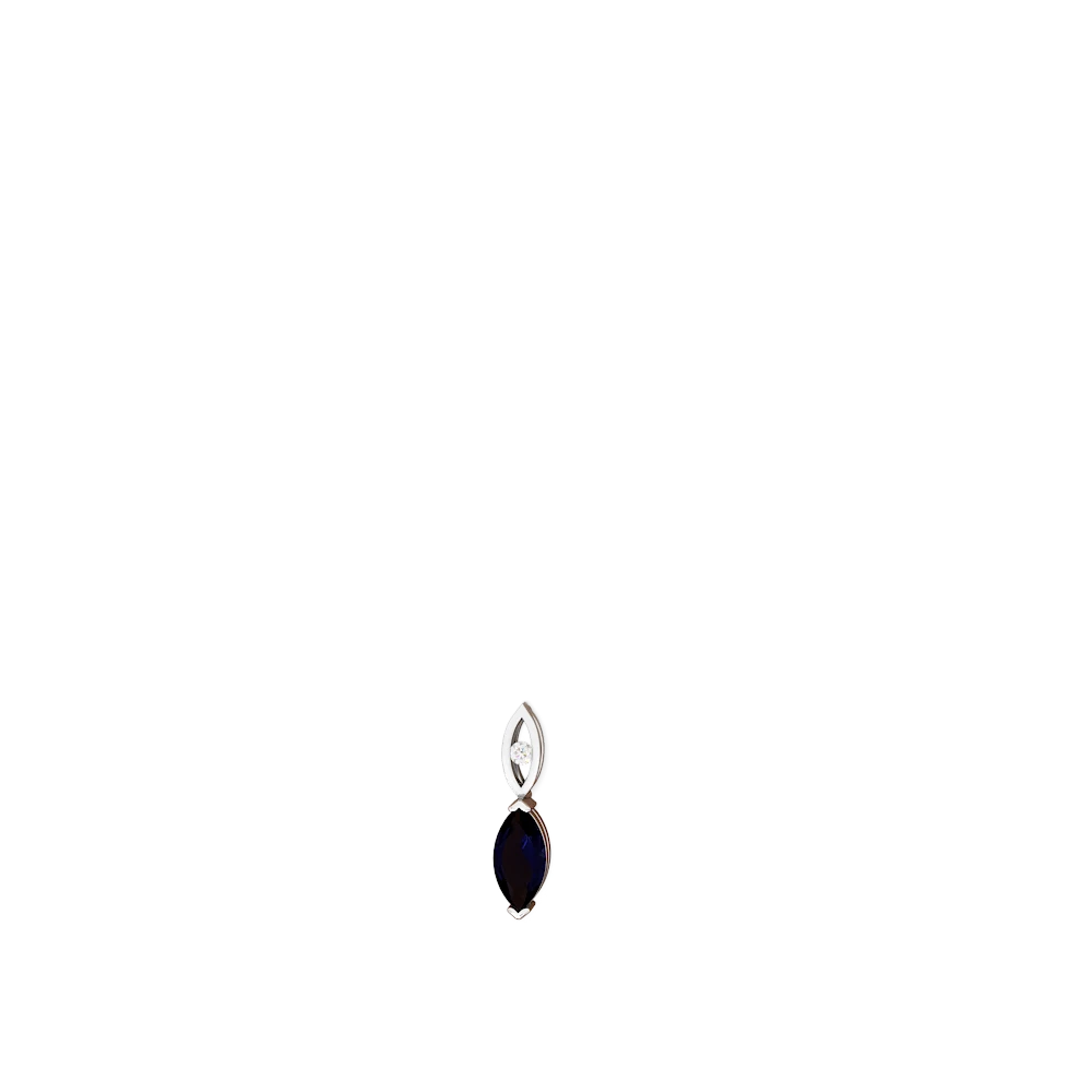 Sapphire Marquise Drop 14K White Gold earrings E5333