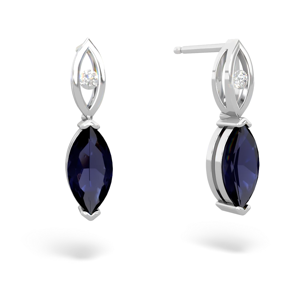 Sapphire Marquise Drop 14K White Gold earrings E5333