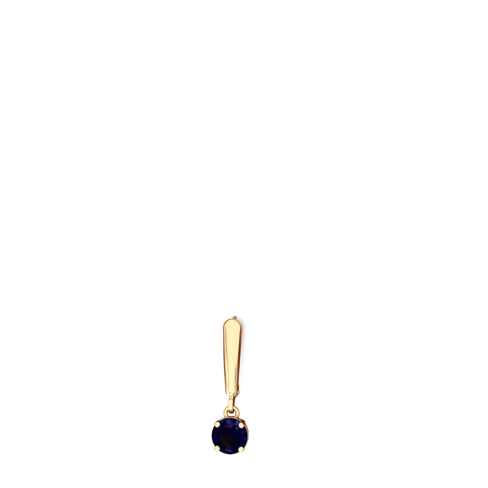 Sapphire 6Mm  Round Lever Back 14K Yellow Gold earrings E2786