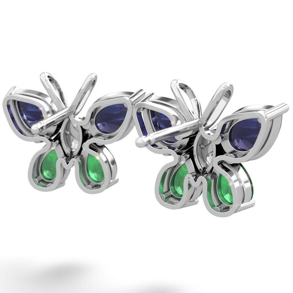 Sapphire Butterfly 14K White Gold earrings E2215