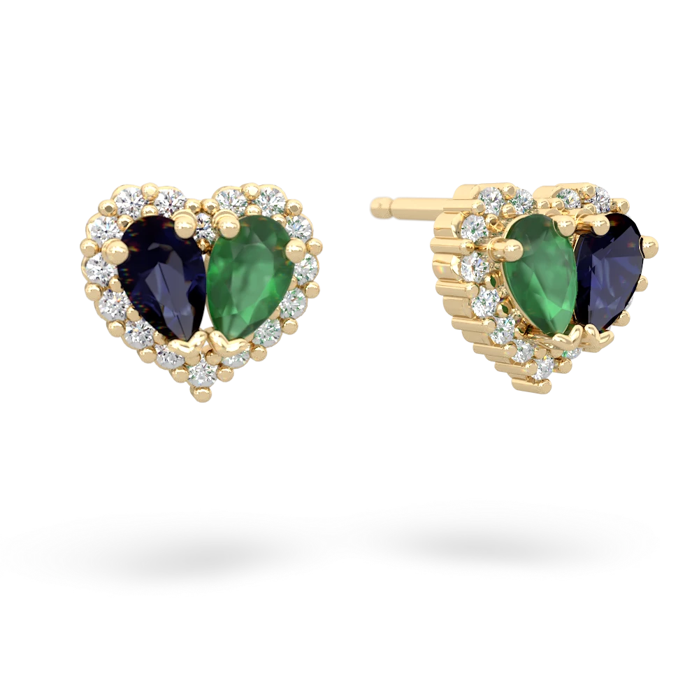 Sapphire Halo 14K Yellow Gold earrings E7008