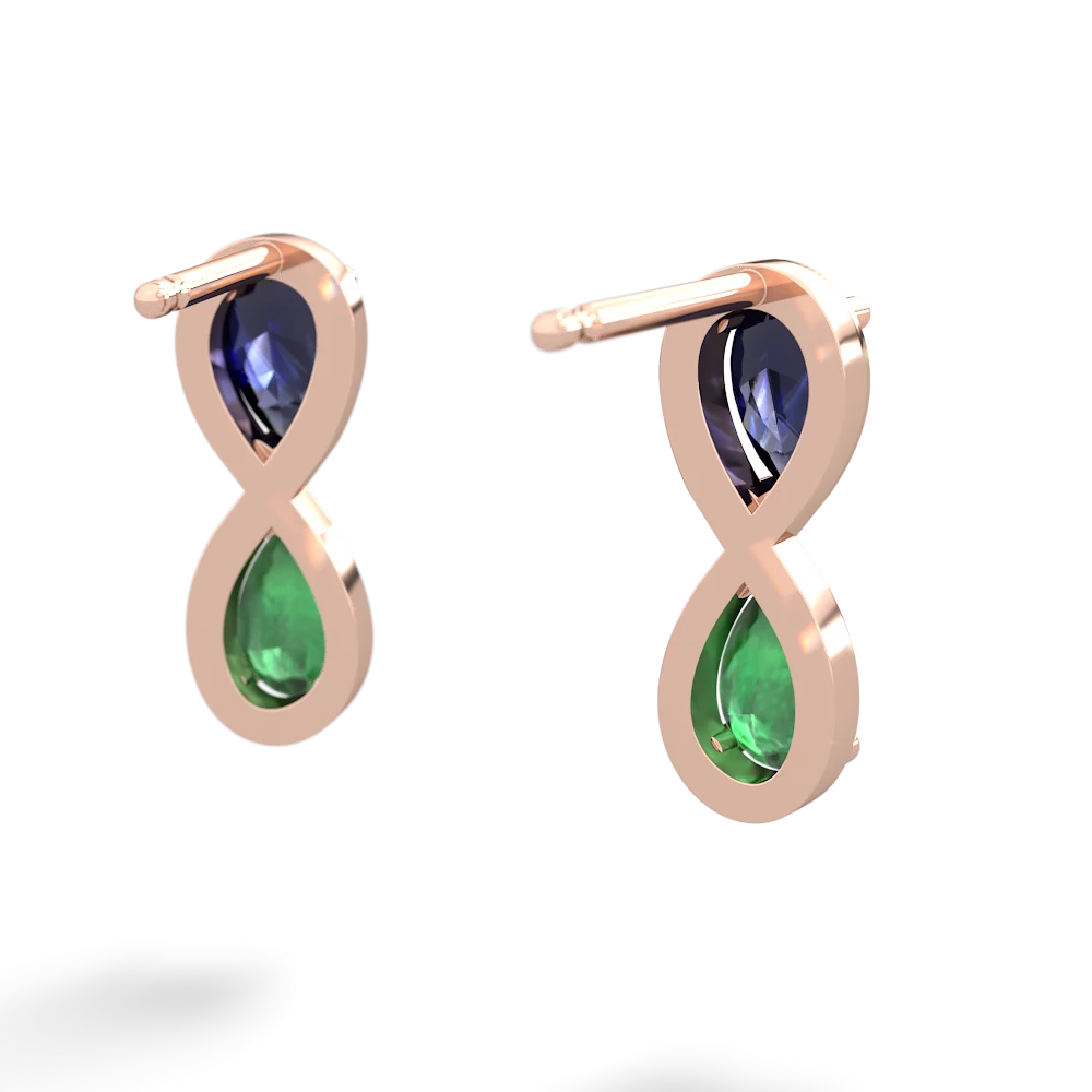 Sapphire Infinity 14K Rose Gold earrings E5050