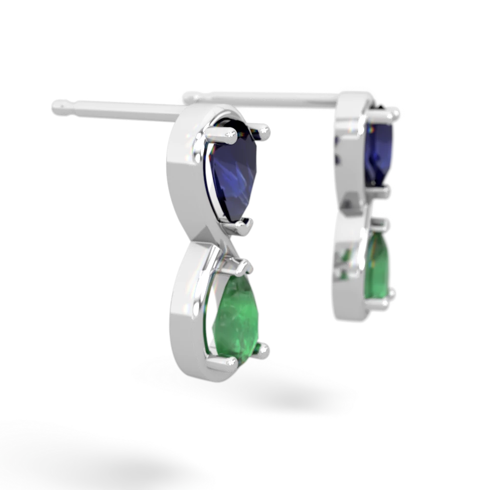 Sapphire Infinity 14K White Gold earrings E5050