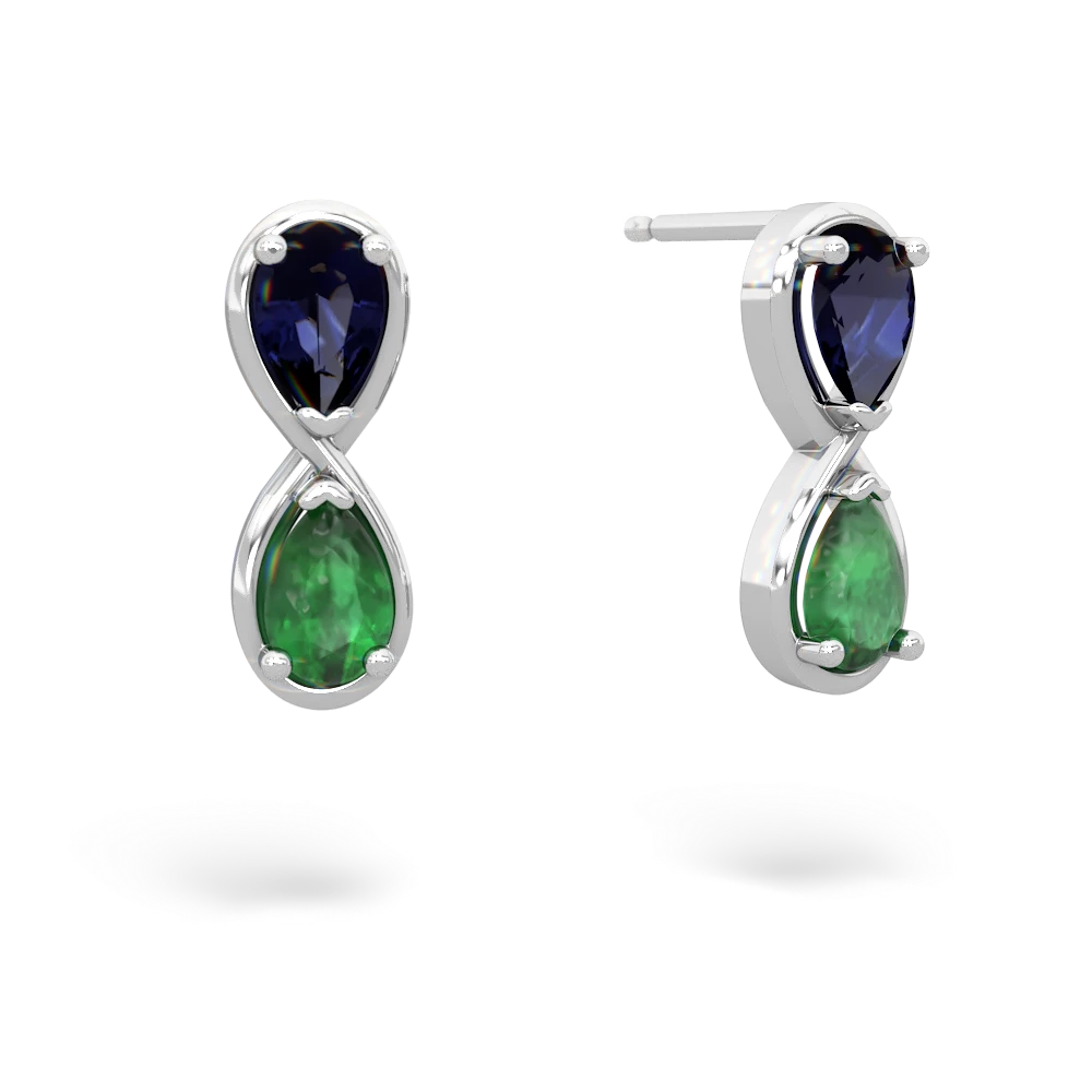 Sapphire Infinity 14K White Gold earrings E5050