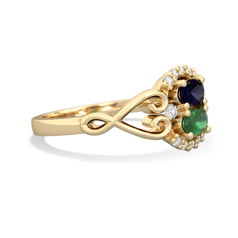 Sapphire Love Nest 14K Yellow Gold ring R5860