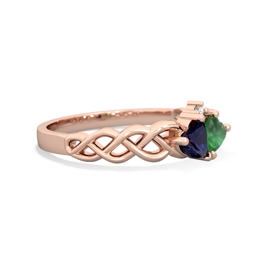 Sapphire Heart To Heart Braid 14K Rose Gold ring R5870