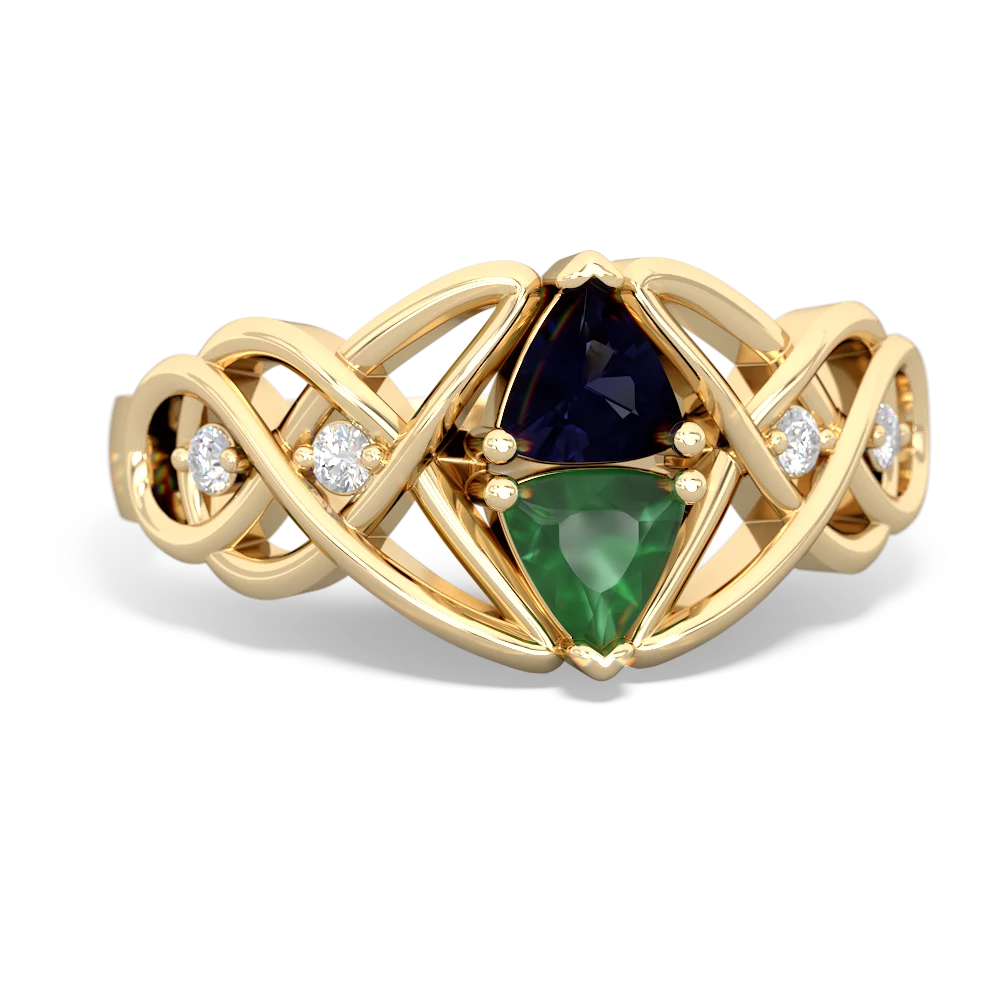 Sapphire Keepsake Celtic Knot 14K Yellow Gold ring R5300