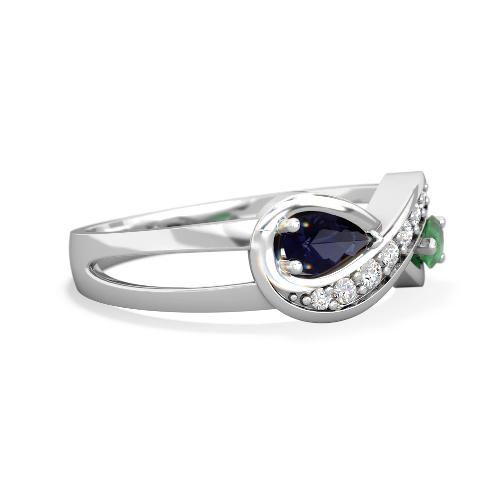 Sapphire Diamond Infinity 14K White Gold ring R5390