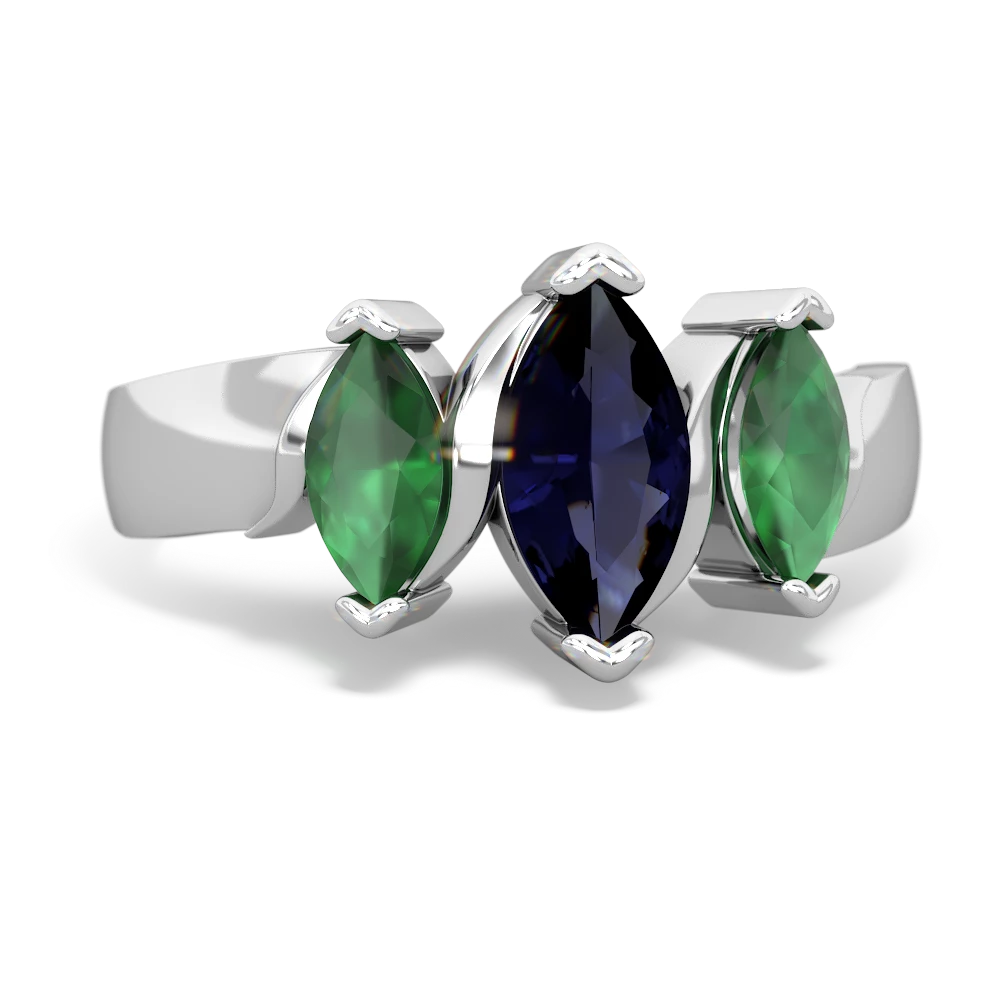 Sapphire Three Peeks 14K White Gold ring R2433