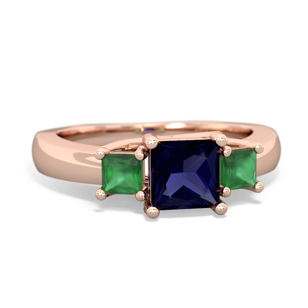 Sapphire Three Stone Trellis 14K Rose Gold ring R4015