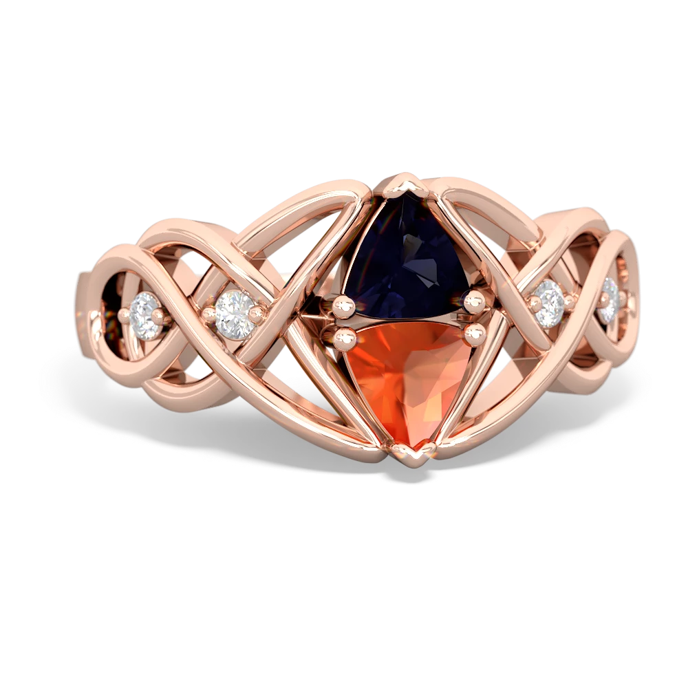 Sapphire Keepsake Celtic Knot 14K Rose Gold ring R5300