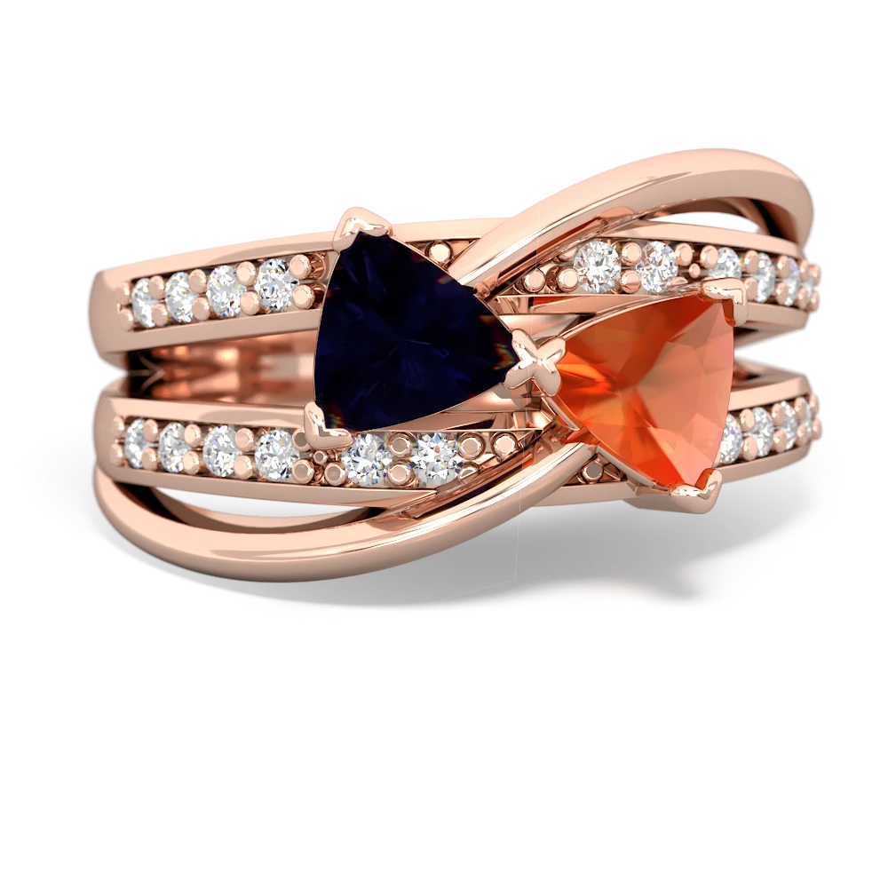 Sapphire Bowtie 14K Rose Gold ring R2360