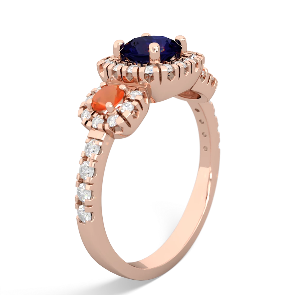 Sapphire Regal Halo 14K Rose Gold ring R5350