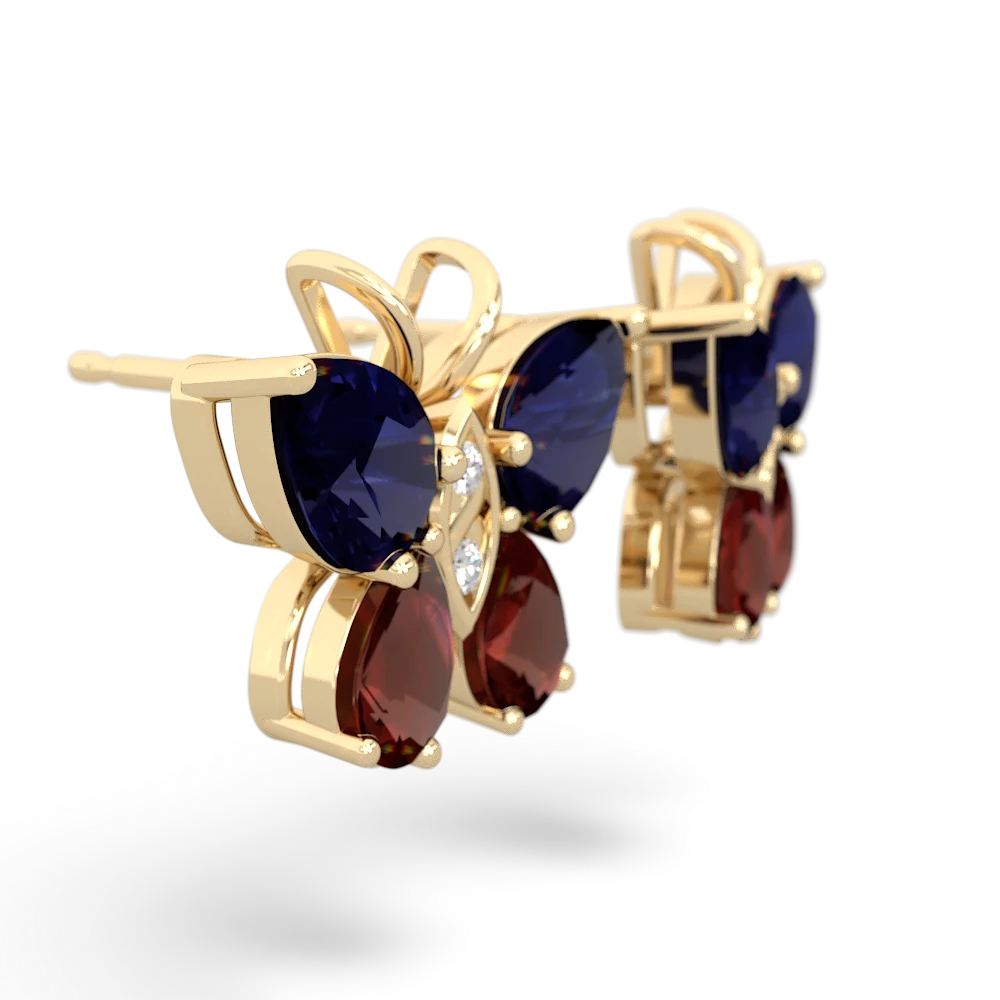 Sapphire Butterfly 14K Yellow Gold earrings E2215