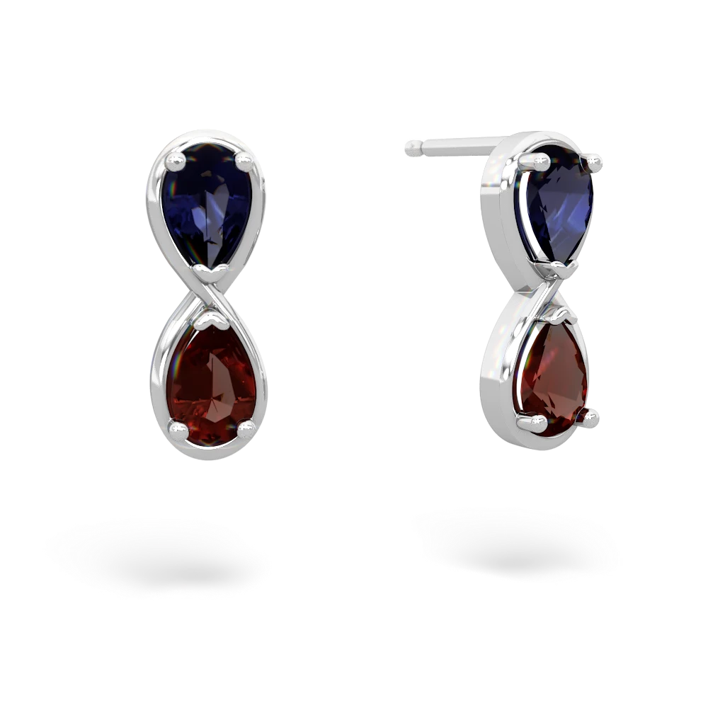 Sapphire Infinity 14K White Gold earrings E5050