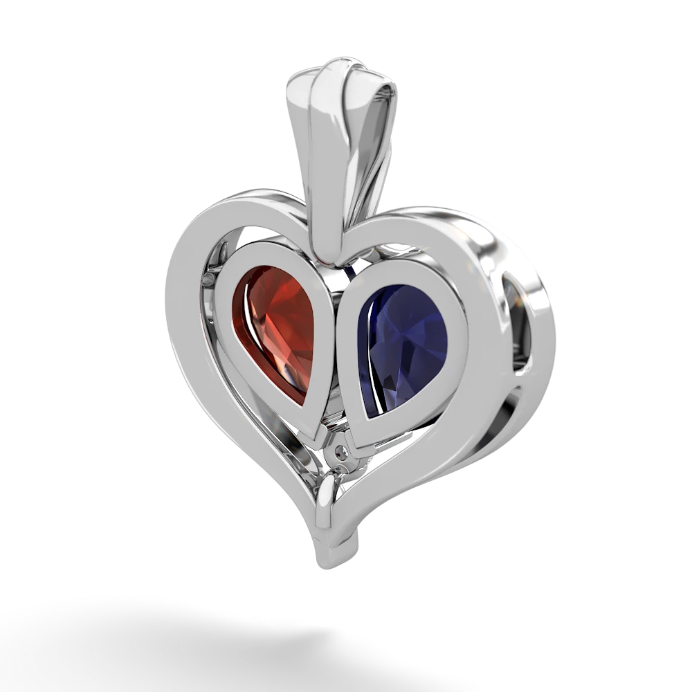 Sapphire Two Become One 14K White Gold pendant P5330