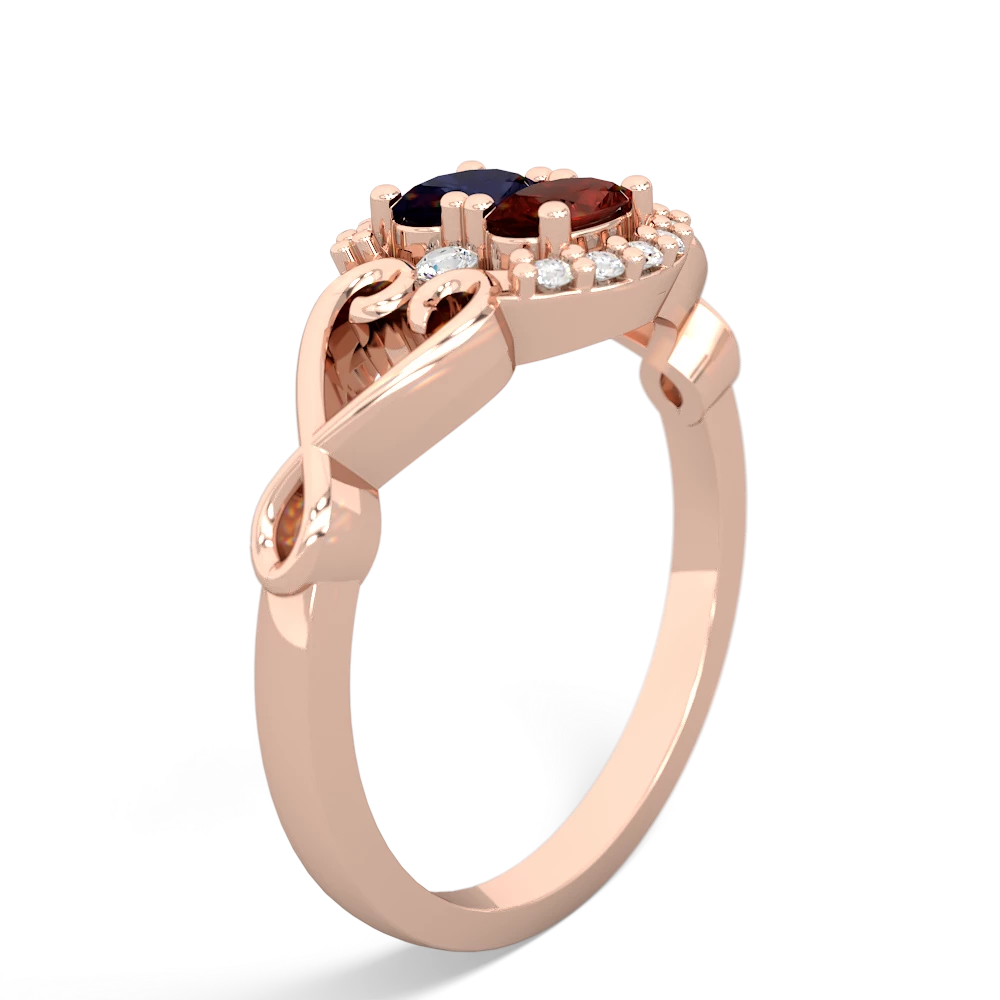 Sapphire Love Nest 14K Rose Gold ring R5860