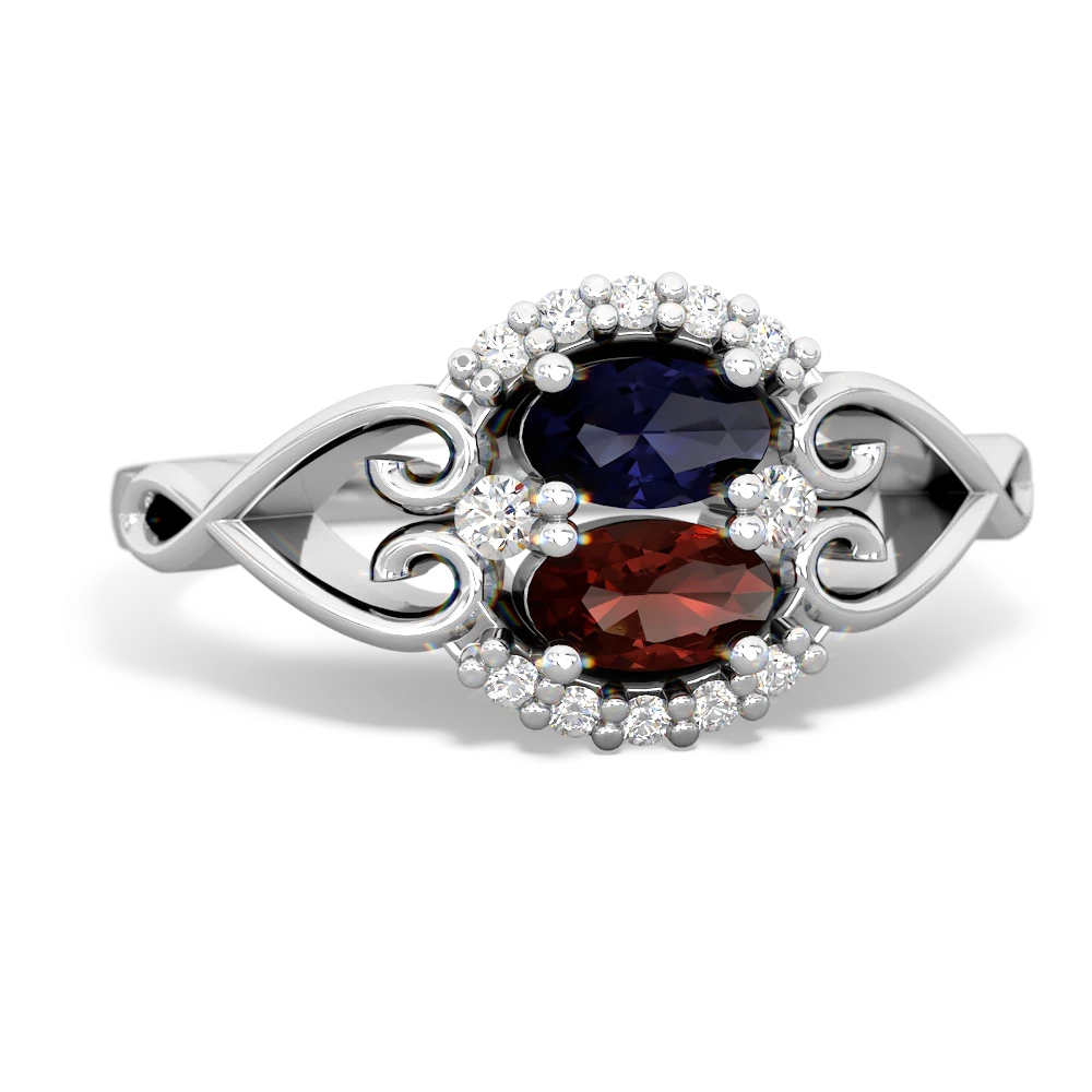 Sapphire Love Nest 14K White Gold ring R5860